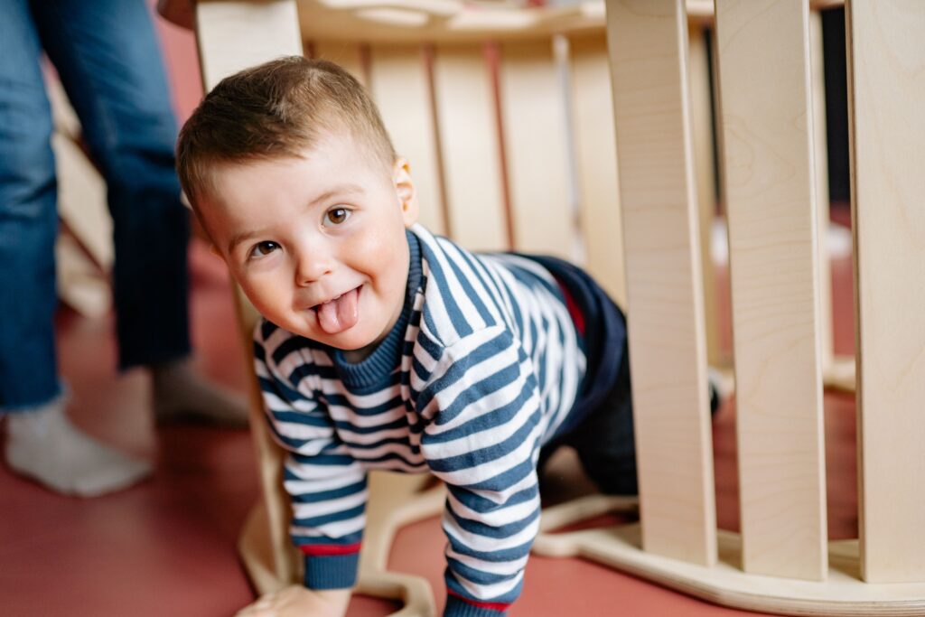 Child communicating during play